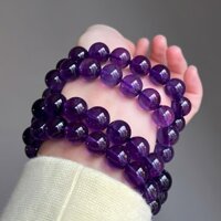 Vòng tay thạch anh tím tự nhiên trong suốt màu Tím hoàng đế cao cấp Vòng tay thạch anh tím Băng Uruguay Cặp đôi nam nữ trang sức quà tặng