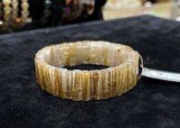 Vòng Tay Thạch Anh Tóc Vàng Bản Vuông Đá Nguyên Khối