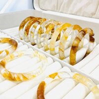 Vòng Tay Thạch Anh Vàng Bản Đũa Tròn Lắc Tay Phong Thủy - Ngọc Trai Trường Thịnh