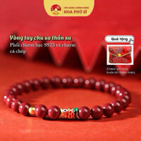 Vòng tay thần sa cao cấp phối charm cá chép cho nam nữ