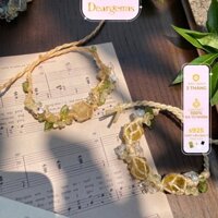 Vòng tay thắt dây đá Citrine [SHIMMER FOREST] hoa lá mùa xuân nàng thơ Deargems03