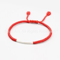 Vòng Tay Thắt Dây Đỏ (Chỉ Đỏ) Handmade Và Bạc 925 Dạng Thanh Dài, Vòng Tay Phong Thuỷ S50 - Bead Art