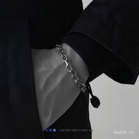 Vòng tay thép titan hip-hop cá tính của GuangYu, trang sức đôi, kiểu dáng đơn giản, phong cách lạnh lùng, unisex