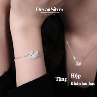 Vòng tay thiên nga Devan, lắc tay nữ bạc 925, lắc tay thiên nga đính đá lấp lánh, trang sức bạc 925