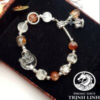 VÒNG TAY THIẾT KẾ BẠC 925 CỬU VỸ HỒ LY TRẮNG VÀ NÂU