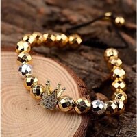 Vòng tay thời trang zircon vương miệng từ tính