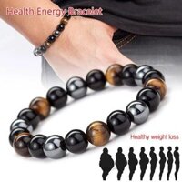 Vòng Tay Tiger Eye & Hematite & Black Vòng Tay Obsidian Vòng Tay Đá Tự Nhiên Cho Nam Vòng Tay Đá Tự Nhiên Cho Nữ