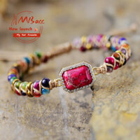 Vòng tay tình bạn dệt tay mã não bằng đá hoàng đế tự nhiên