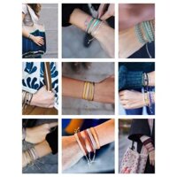 Vòng tay tình bạn may mắn dệt theo phong cách dân tộc Colombia Nam Mỹ, vòng tay nhiều lớp nhỏ cho phụ nữ