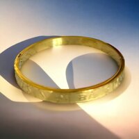 Vòng tay titan cao cấp khắc chữ nam mô a di đà phật màu vàng hình tròn - Đeo tay vạn sự may