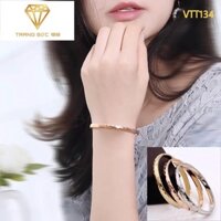 Vòng tay titan chạm hoa văn tinh xảo VTT134