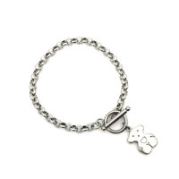 Vòng tay titan hợp kim thép khoá OT basic hình gấu độc đáo quà tặng ý nghĩa