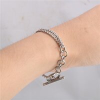 Vòng tay titan không gỉ unisex - Mẫu 1