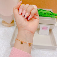 Vòng Tay Titan, Lắc tay TITAN charm tròn chữ lucky 𝐍𝐀𝐚𝐜𝐜 - 𝐍𝐠𝐚̂𝐧 𝐀𝐧𝐡 𝐀𝐜𝐜 LT85