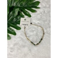 Vòng Tay Titan thép không gỉ kèm đá màu xanh lá cây hai lớp vòng đeo tay xếp chồng lên nhau