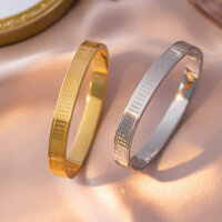 Vòng tay titan thép phong cách Phật giáo mới xuyên biên giới, thần chú bát nhã, mười nghìn từ, khóa hình chữ thập việt cao cấp, vòng tay retro unisex