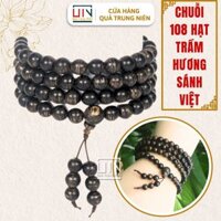 Vòng Tay Trầm Hương 108 Hạt Trầm Sánh Chìm Chuỗi 108 Hạt Thủ Công từ Trầm Hương Quảng Nam Chuỗi Hạt Đeo Tay Trầm Hương