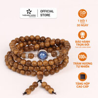 Vong tay Trâm Hương 108 hat Ngân Tú Bảo Trầm Charm bạc cao cấp 925 - Hạnh phúc vun đầy - Trầm Tốc Lào - Thiên Mộc Hương - Sapphires