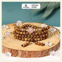 Vòng tay trầm hương 108 Ngân Tú Bảo Trầm hạt - Charm bạc S925 và đá phong thủy  - Vàng