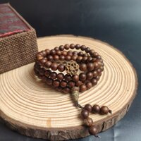 Vòng Tay Trầm Hương Chuỗi 108 Hạt 100 Trầm Tốc Tự Nhiên Mix Sen Tốc - 6mm