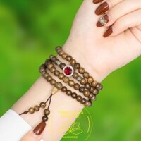 Vòng tay trầm hương chuỗi tràng hạt 108 hạt mix đá phong thủy
