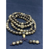 Vòng tay Trầm HƯơng Chuỗi tràng 108 Hạt mix charm hoa sen cực may mắn--TH - 6 Ly