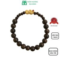 Vòng tay trầm hương mix kì hưu mạ vàng dành cho nữ, 8li, bảo hành trọn đời