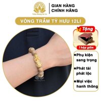 Vòng tay trầm hương mix tỳ hưu 12li cho nam tay to  phong thủy thu hút tài lộc Trầm Hương Hà Xá