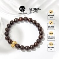 Vòng tay trầm hương nam kim quy mạ vàng phong thủy Udum
