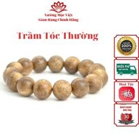 Vòng Tay Trầm Hương Tròn Đơn Xưởng Mộc Việt - Trầm Tóc Thường Tiêu Chuẩn Size 6 - 20mm Dành Cho Nam Nữ