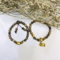 Vòng tay trầm tốc mix charm si vàng phong thuỷ- LiMin