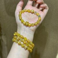 Vòng tay trang sức Vòng tay màu vàng Nửa Đường vàng lá men màu kẹo trái tim mã não túi tiền Nafu vận chuyển hạt may mắn Túi nữ