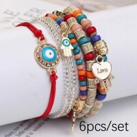 Vòng tay tua rua hạt nhiều lớp phong cách dân tộc retro bohemian, trang sức đa năng cho du lịch và kỳ nghỉ, bán chạy