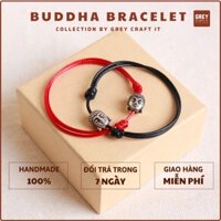Vòng tay UNISEX Buddha Charm Bạc Thái x Dây chỉ Nhật may mắn | Handmade 100% | Độc Lạ Đẹp Mắt | Cực bền với nước