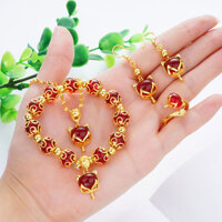 Vòng tay vàng cho phụ nữ, dây chuyền mặt hình cáo cổ điển, bộ trang sức dây chuyền vàng cho xương đòn