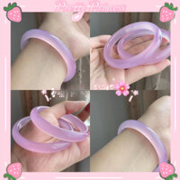 Vòng tay Vòng tay Violet Ice Trong suốt Giả Ngọc thân thiện với môi trường Vòng tay nhựa Nữ Vòng trơn