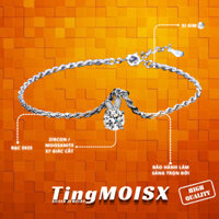 Vòng tay xoắn bạc s925 Zircon / Moissanite thiết kế charm thỏ nữ tính