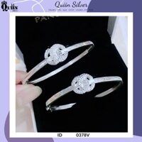 Vòng tay/Lắc tay bạc ta, bạc S925 Quiin - Vòng cứng hình chữ X dành cho nữ 0378V