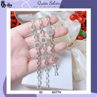 Vòng tay/Lắc tay bạc ta, bạc S925 Quiin - Lắc xích hình chữ X dành cho nữ 0477V