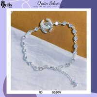 Vòng tay/Lắc tay bạc ta, bạc S925 Quiin - Hình chữ X dành cho nữ 0260V