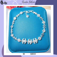 Vòng tay/Lắc tay bạc ta, bạc S925 Quiin - Hình chữ X dành cho nữ 0201V