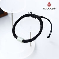 Vòng thắt dây đen đá thiên nhiên - Ngọc Quý Gemstones - Cẩm thạch A trụ