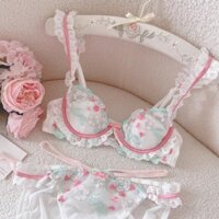 Vòng thép mềm hình cô gái hoa Pháp Hỗ trợ thoải mái Ren ngọt ngào Áo ngực nhỏ gợi cảm