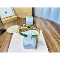 Vòng titan cỏ 4 lá đôi cứng không rỉ bản dày khoá gài chắc chắn sang trọng cho nữ