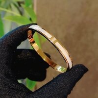 Vòng titan vỏ sò  mạ vàng không đen