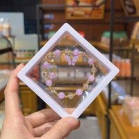 vòng titan vòng tay bạc trơn Vòng tay học sinh bướm trang sức pha lê tươi trẻ và dễ thương rừng thủy tinh bùng nổ vòng tay đính cườm thủ công nữ