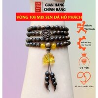 Vòng trầm hương sánh chìm mix đá hổ phách Trầm Hương Minh Đạt phong thủy