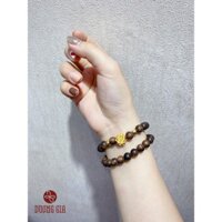 Vòng Trầm Sánh Chìm 6ly Mix charm đá mạ vàng cá chép, hoa 18k - Dương Gia, hút lộc kỵ tà, bình an may mắn