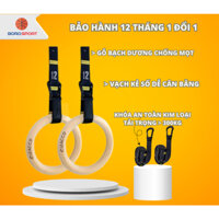 Vòng Treo Tập Gym Cleacco – Gymnastic Rings Có Vạch Đo, Khóa Cài Chắc, Dụng Cụ Tập Thể Lực Tại Nhà ,bảo hành chính hãng