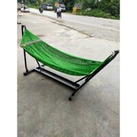 Võng xếp khung thép sơn tĩnh điện - sơn sần, chân vuông 50, khung phi 32, kèm lưới võng cỡ lớn